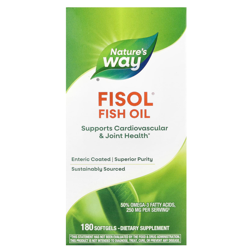 Nature's Way, Fisol, рыбий жир, 180 мягких таблеток