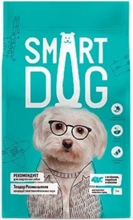 Smart Dog 12кг Сухой корм для взрослых собак всех пород Ягненок, лосось и индейка