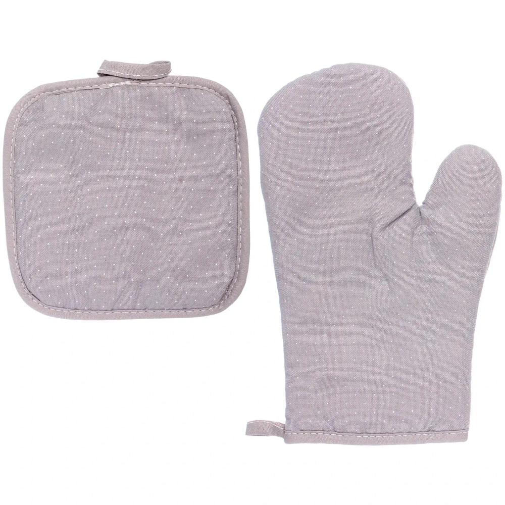Прихватка в наборе с прихваткой-варежкой «IDEAL», цвет серый, 25,5*17 см, 17*17 см