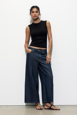 ZARA ТОП БЕЗ РУКАВОВ, ЧЕРНЫЙ