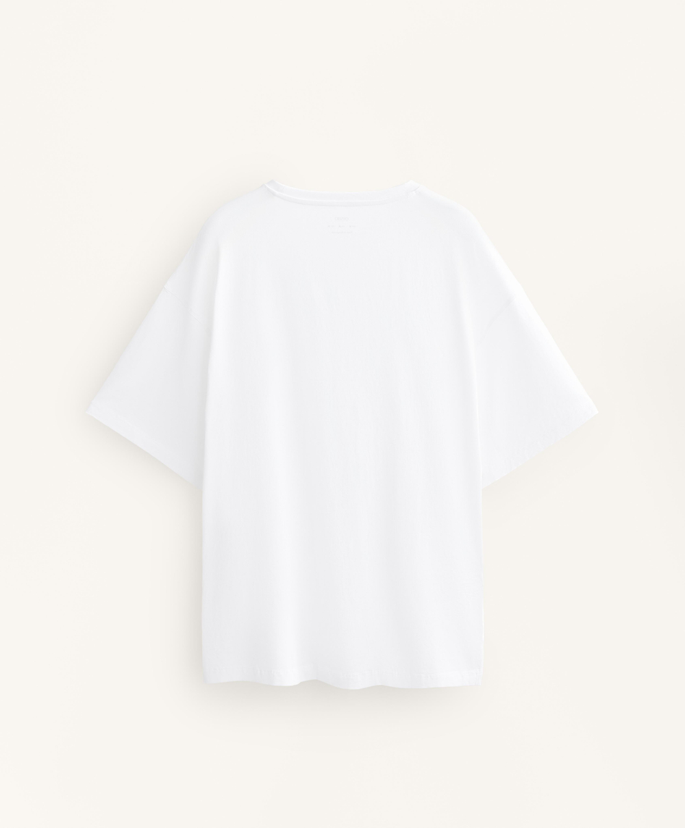 Oysho Футболка из смесового хлопка, белый