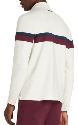 Мужская теннисная футболка с длинным рукавом Wilson Elevate Performance Half-Zip Longsleeve - sandrift