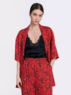 Рубашка пижамная с принтом "Бархатцы красные" OLA OLA