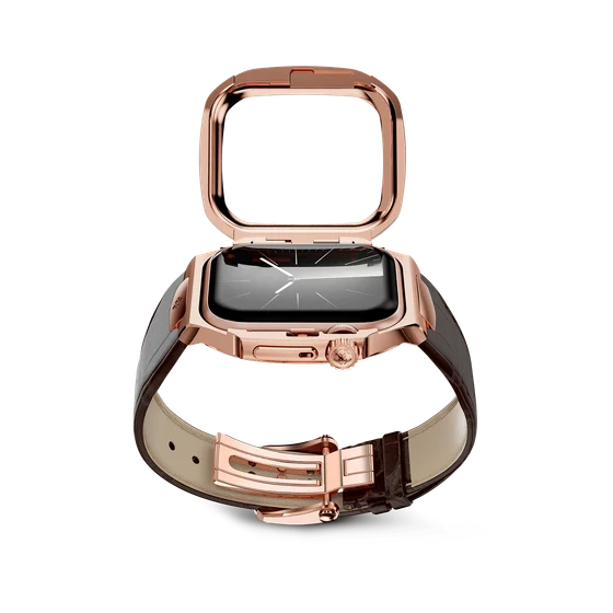 Корпус для Apple Watch ROYAL45 -  Rose Gold Brown Leather