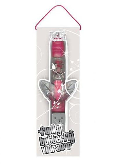 Розовый Hi-tech вибратор Funky Butterfly Pink - 22 см.