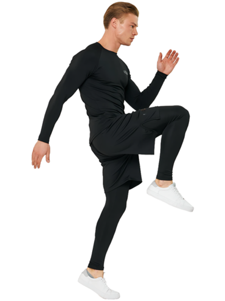 Костюм 3 в 1 рашгард, штаны и шорты LEGENDA Urban черный
