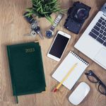 Ежедневник датированный 2023 А5 138x213 мм BRAUBERG "Senator", под кожу, зеленый, 114064