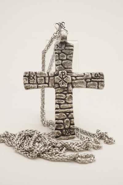 Крест священника "Бог мой - твердыня убежища моего"