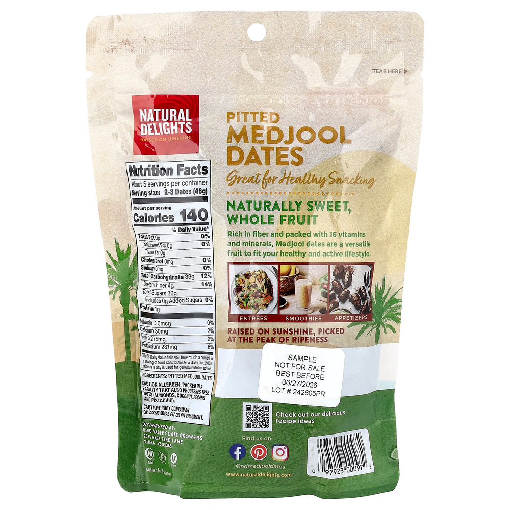 Natural Delights, Medjool без косточек, 227 г (8 унций)