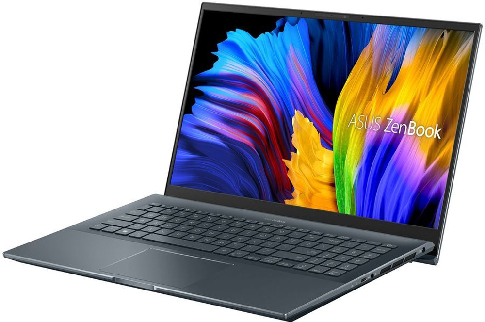 Ноутбук Asus Zenbook Pro 15.6"; UM535QA-KS238 (90NB0UK1-M002S0) Ryzen 7 5800H 16Gb SSD512Gb AMD Radeon 15.6" IPS Touch FHD (1920x1080)  WiFi BT Cam noOS grey