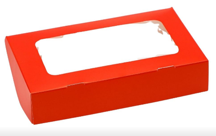 Коробка кондитерская упаковка, Красная, 24 х 14 х 4 см