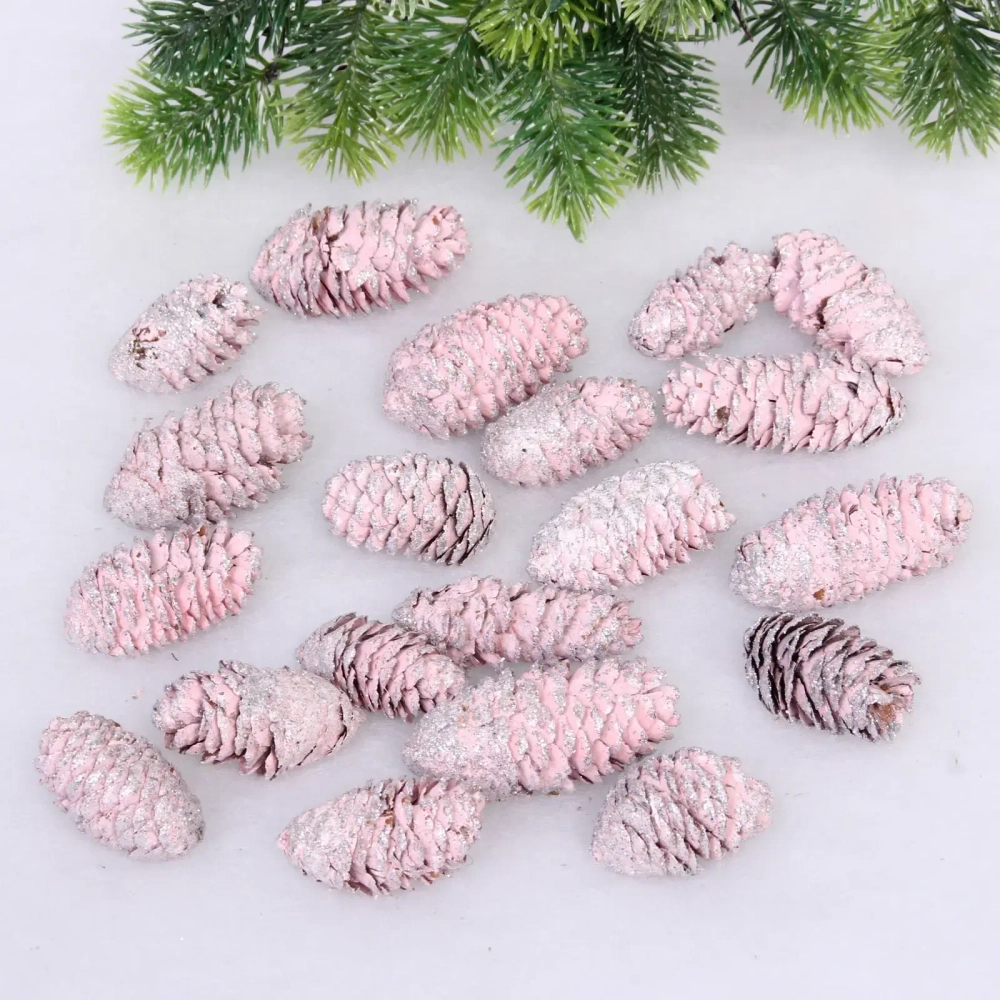 Композиция для декора «Сказочные шишки» 10*10*13 см (120 гр), розовый