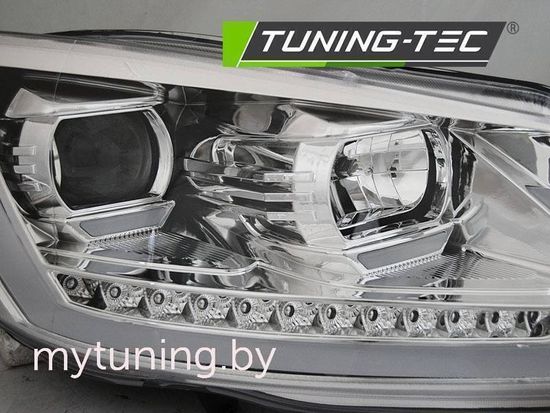 Передние фары Tube Light для Volkswagen Touran I (03-15) динамические хромированные