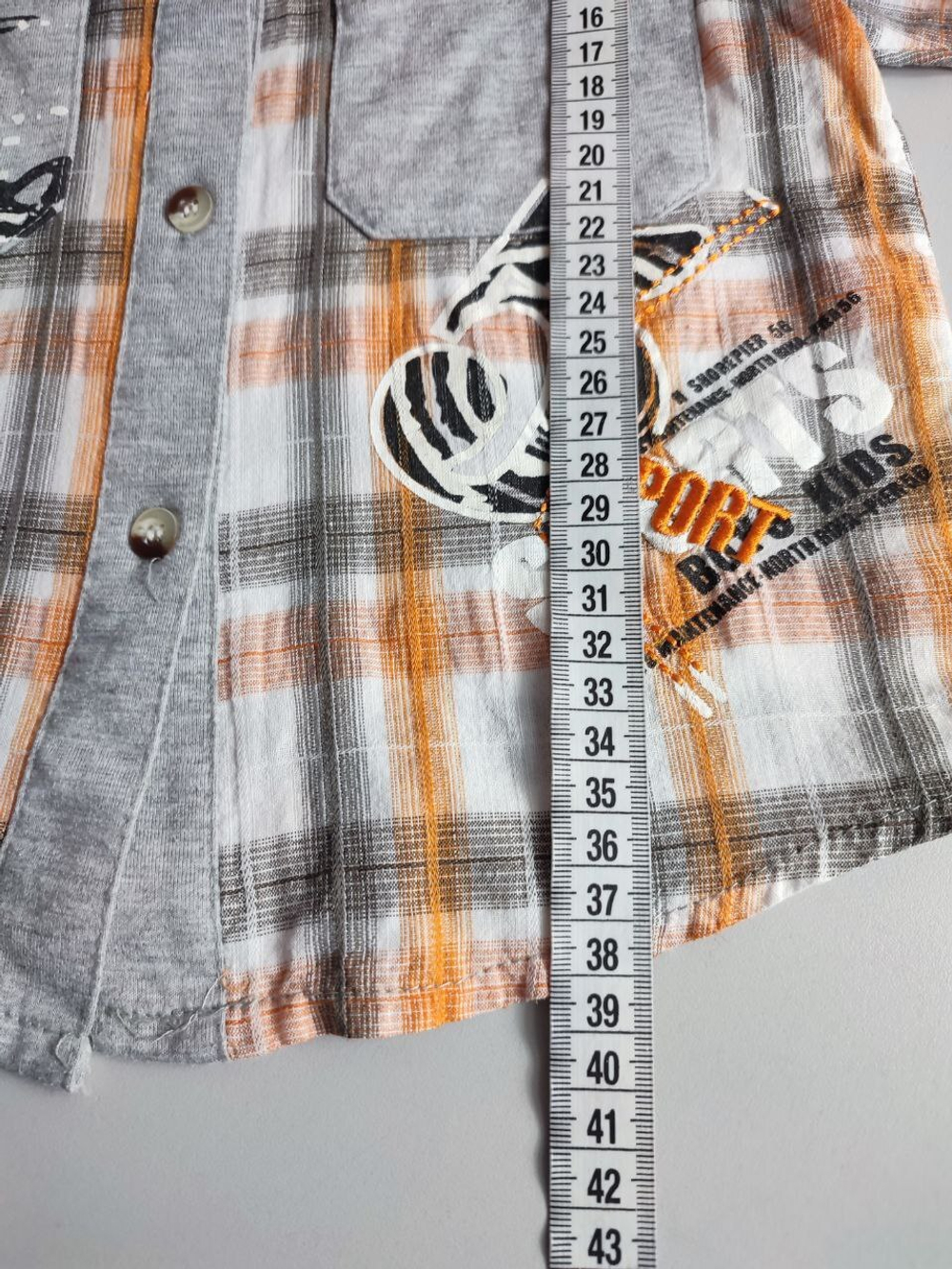 Рубашка хлопковая в клетку на 3-4 года