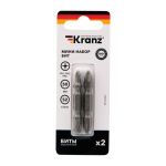 Мини-набор бит двухсторонних PH2xPH2, PH1xPH3-50 мм (2 биты на блистере) KRANZ