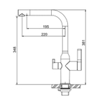 Смеситель для кухни 35к G4399-4 GAPPO с вых. для питьевого фильтра, нерж. сталь, п/гайку САТИН