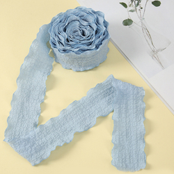 Лента тканевая (4 см*9,14 м) Нежная волна, Голубой, 1 шт.