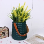 Ваза из пластика «Адель» 15,5*17,5см клетка, цвет зеленый