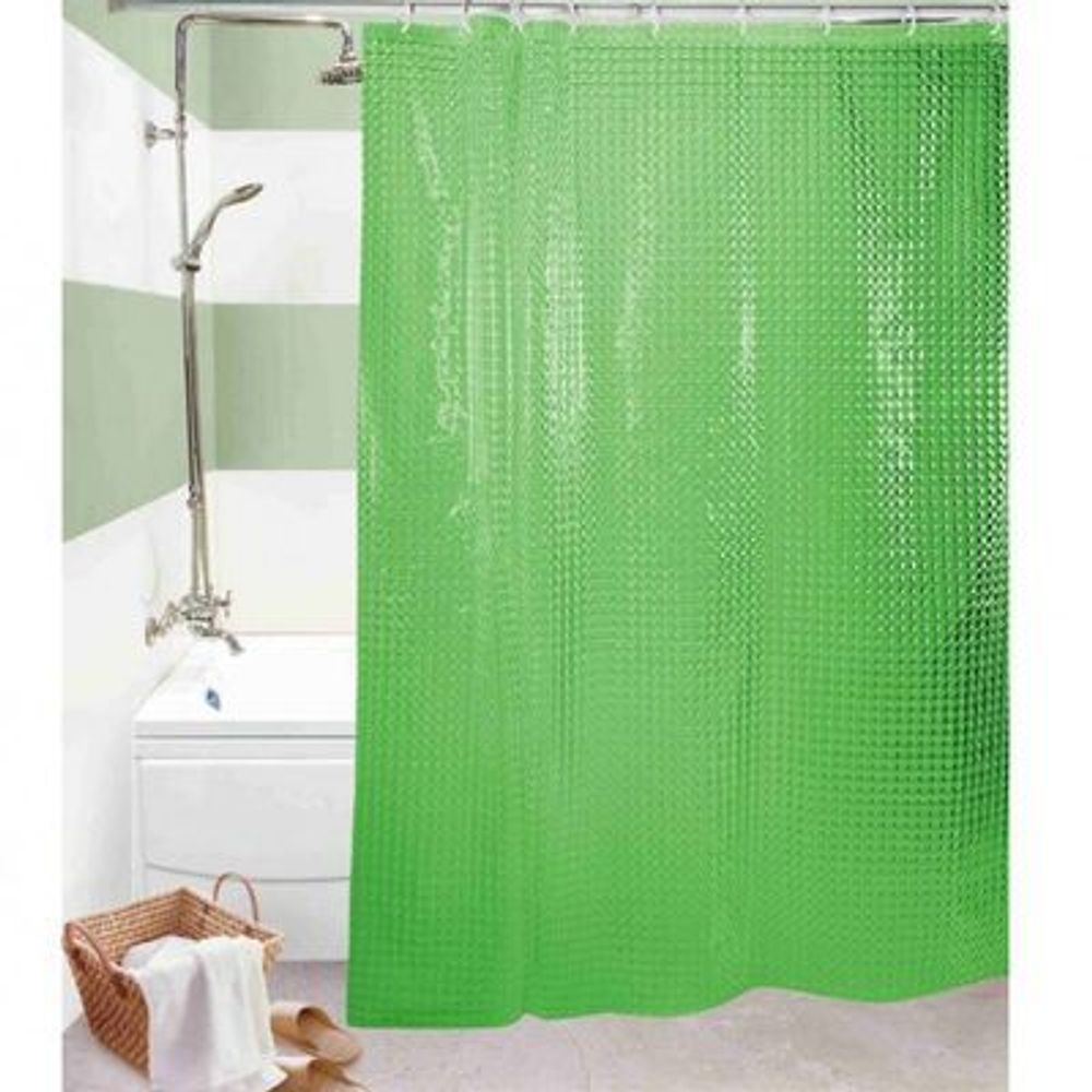 Штора для ванной &quot;ZALEL 3D с кольцами 180х180 зелёный