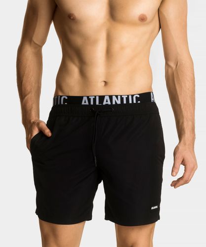 Пляжные шорты мужские Atlantic, 1 шт. в уп., полиэстер, черные, KMB-200
