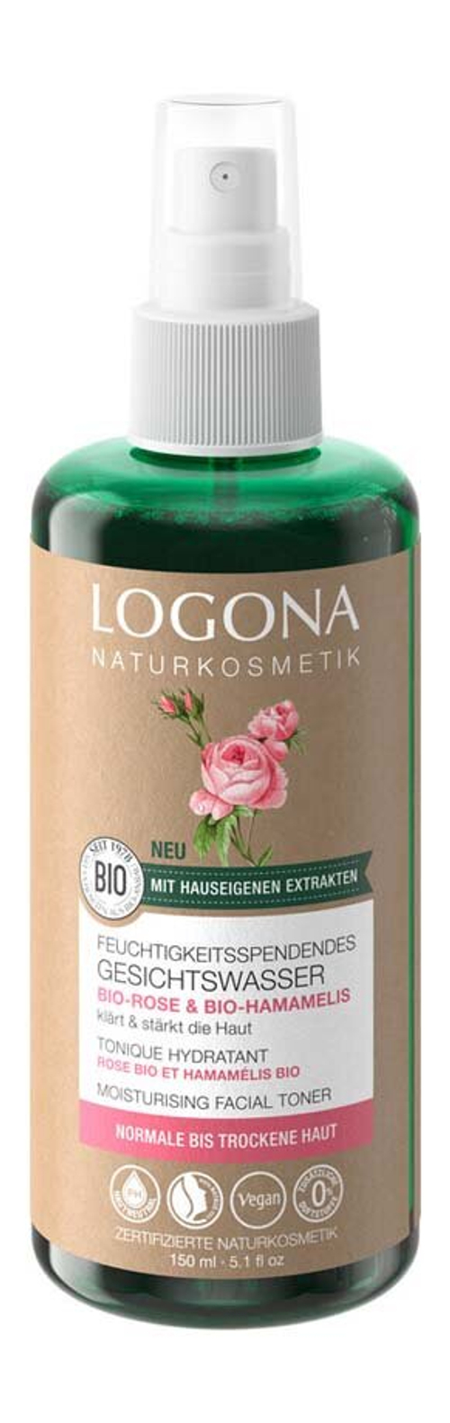 Увлажняющий тоник для лица Logona, 150 мл