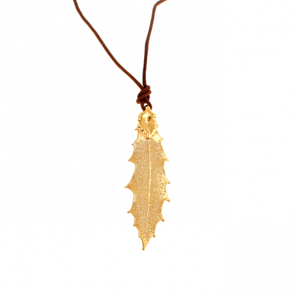 Колье лист Ester Bijoux Остролист LF32A-G BR