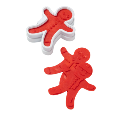 Форма для печенья с 3-мя печатями и прессом Доляна «Пряничный человечек», 13×11×3,5 см