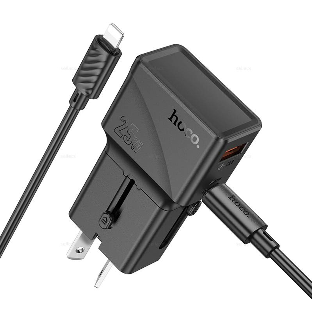 Зарядное устройство на Lightning Hoco AC24 Mini PD25W+QC3.0 (black)