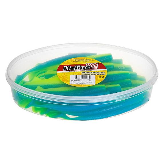 Виброхвост несъедоб. Pike King 6.3&#39;/16 см Blue Lime 25шт. (HS-37-040-N) Helios