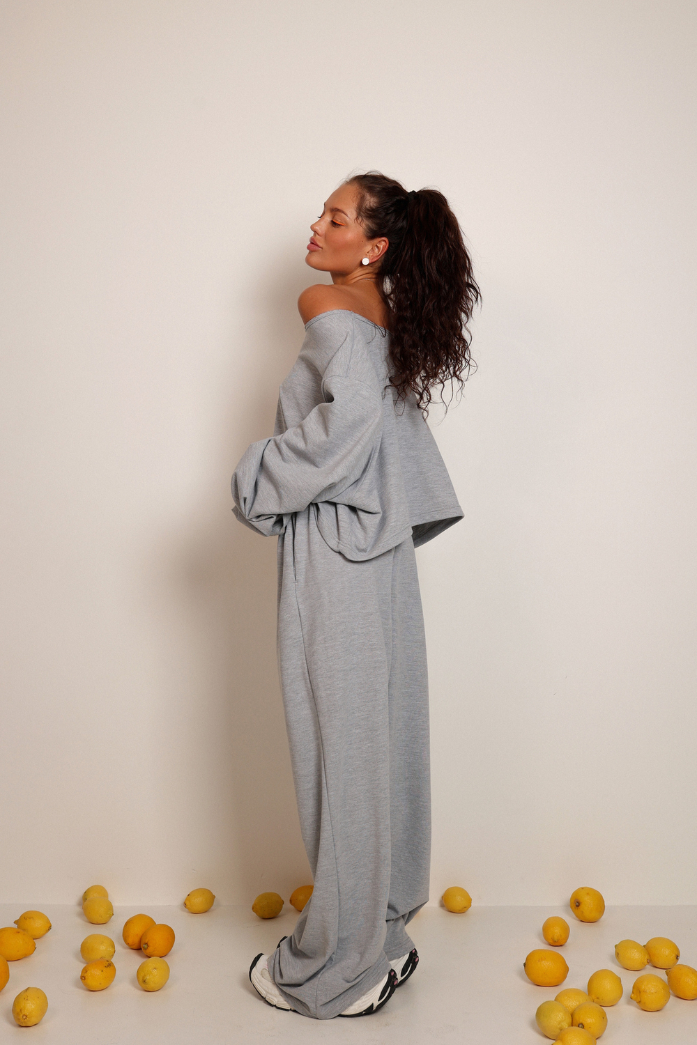 Брюки из пике на тонкой резинке