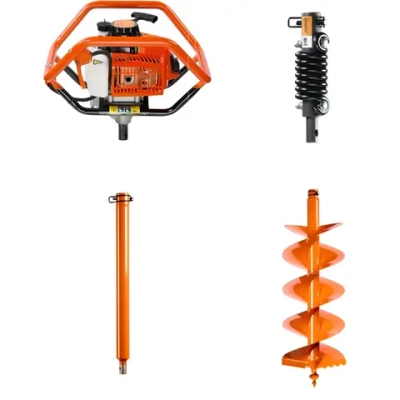 BURAN GroundDrill DT-800 профессиональный мотобур со шнеком Harddrill 250x800, удлинителем Extension Plus-500 и адаптером ANTISTOP ADAPTER 20/20 в комплекте S00156
