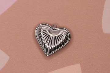 Подвеска сердце рифленое 19х18 мм