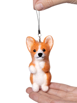 Валяние из шерсти Брелок Корги