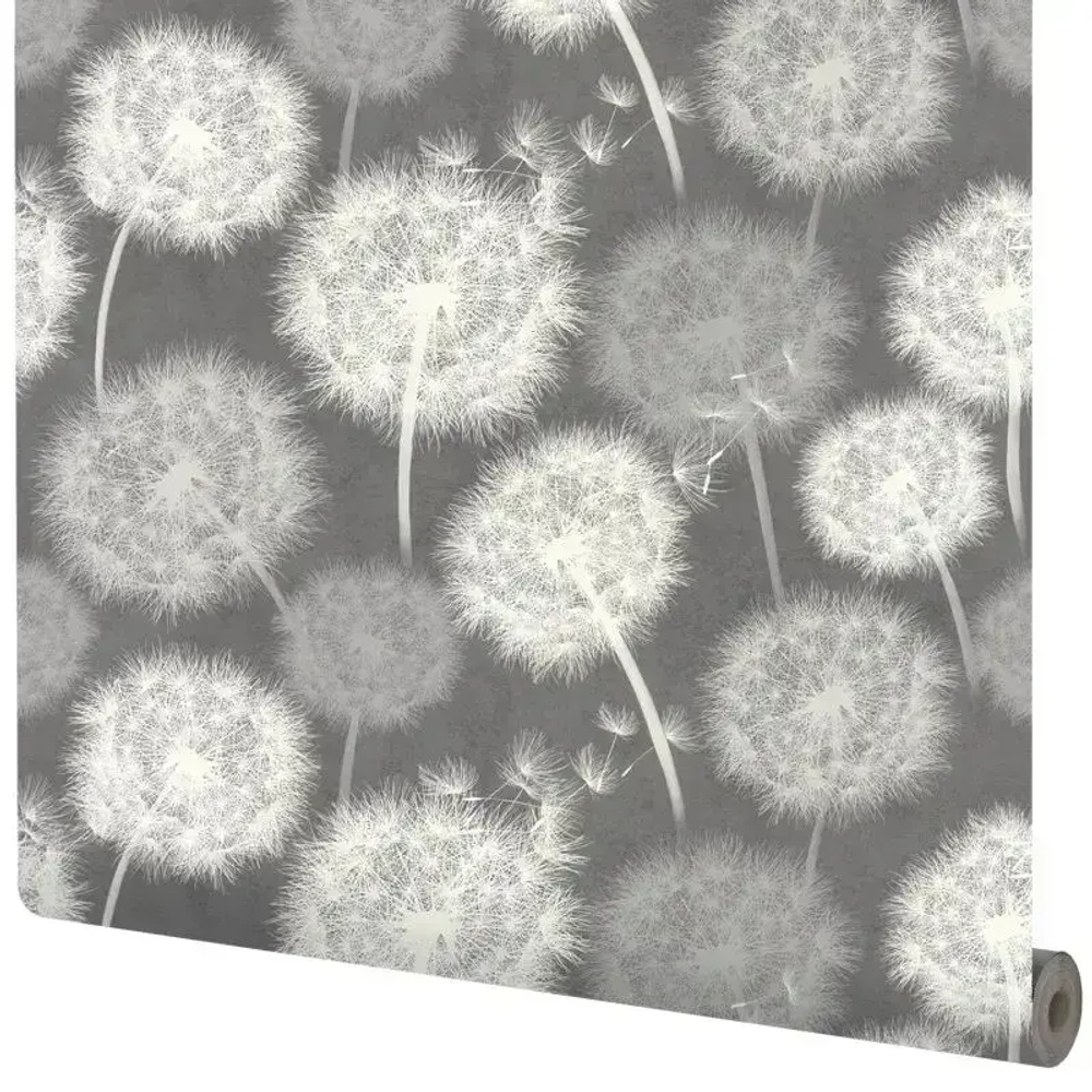 Обои флизелиновые с принтом Растения, графитовые, 10.05 х 1.06 м, надежный