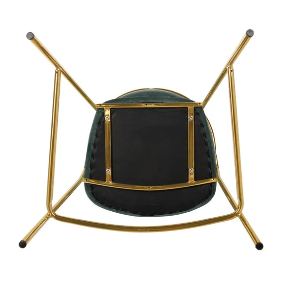 Полубарный стул Turin синий велюр с золотыми ножками