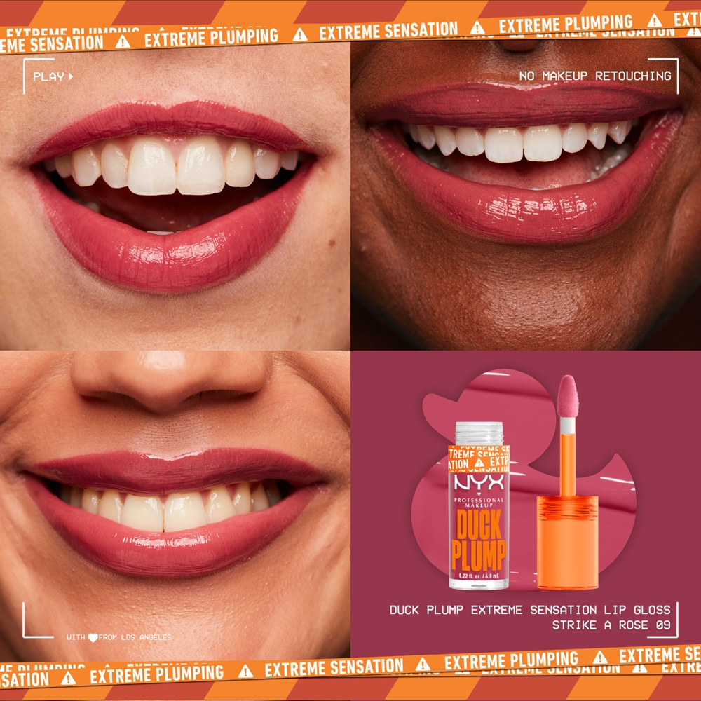 NYX Professional Makeup Duck Plump - Блеск для губ с эффектом увеличения оттенок 09 Strike A Rose, 7 ml