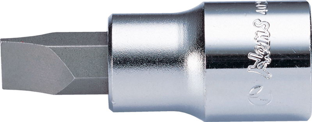 Торцевая головка короткая с отверткой 1/4" SL 7 мм, 2021M07, Hans