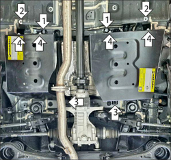 Защита абсорбера, топл. бака. 2 мм, Сталь для KGM Torres 2023-н.в., Motodor.72802