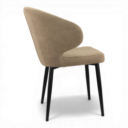 Стул "Нант" (арт. 355), велюр Бренди В06 карамель, ножка круглая черная