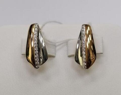 Серьги из золота с фианитами