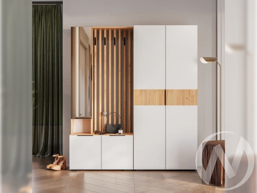 Прихожая "Сандра" (крафт/белый; тортуга (M-27) Комплектация 4