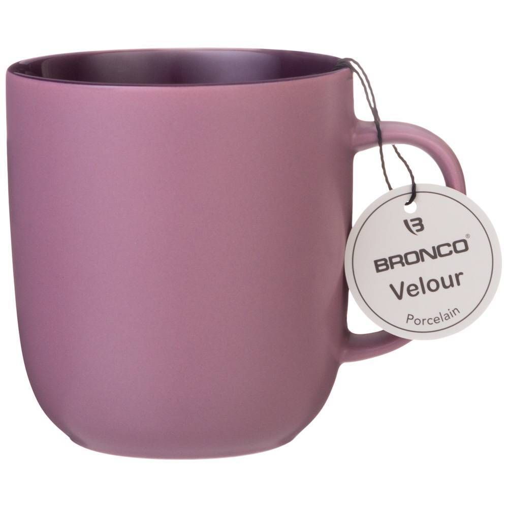 КРУЖКА BRONCO "VELOUR" 400 МЛ ТЕМНО-ЛИЛОВАЯ (МАЛ=4ШТ./КОР=24ШТ.)