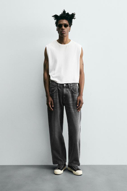 ZARA ДЖИНСЫ BAGGY FIT, УГОЛЬНЫЙ