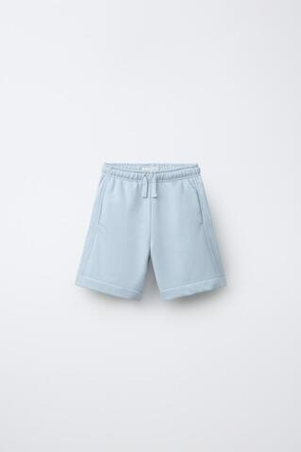 ZARA НАБОР ИЗ ДВУХ ОДНОТОННЫХ БЕРМУДОВ, СЕРЫЙ/СИНИЙ