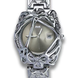 KIOSK Y2K Trendy Fashion Retro Watch Silver Luxury American Fossil Quartz Movement Stainless Steel Strap Watch