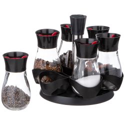 НАБОР БАНОЧЕК ДЛЯ СПЕЦИЙ ИЗ 6 ШТ. НА ВРАЩАЮЩЕЙСЯ ПОДСТАВКЕ