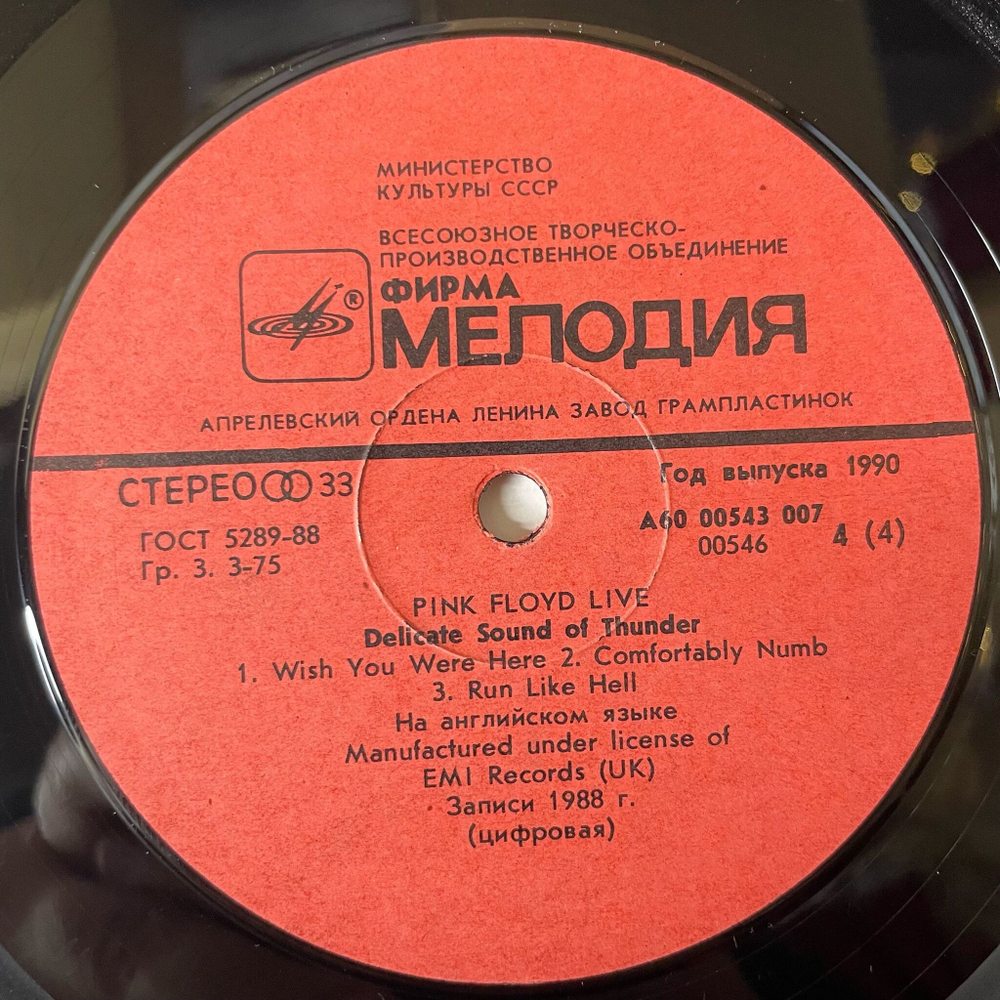 Винтажная виниловая пластинка LP Pink Floyd Delicate Sound Of Thunder (СССР 1990) Another Brick In The Wall
