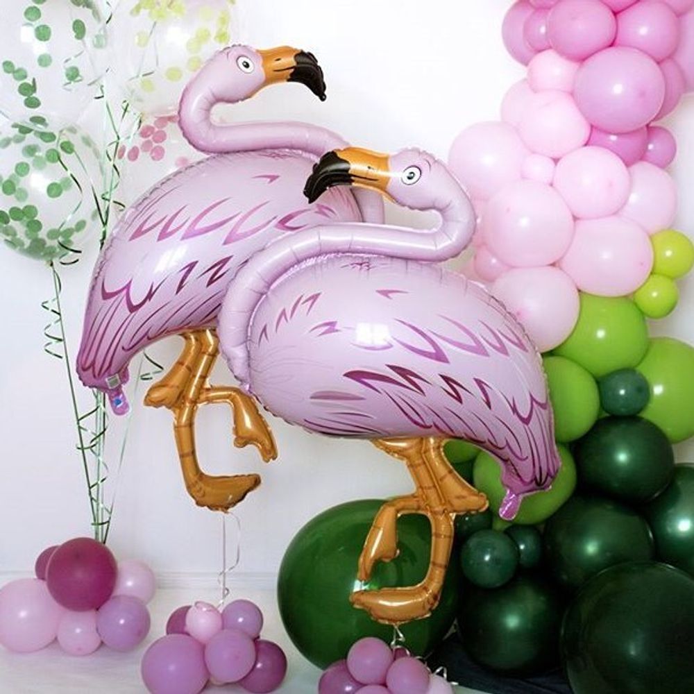 Шар (51"/130 см) Фигура, Фламинго, Розовый 1 шт.