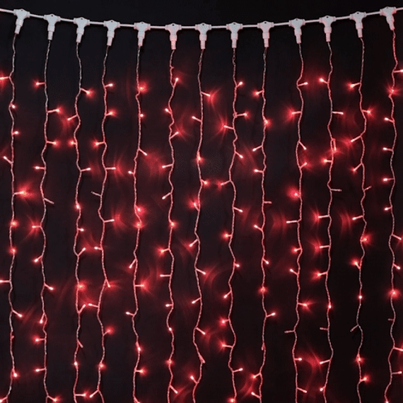 Светодиодный мерцающий занавес 2*3 м, 220V., 600 красных LED ламп, прозрачный ПВХ, Beauty Led (PCL602BL-10-2R)