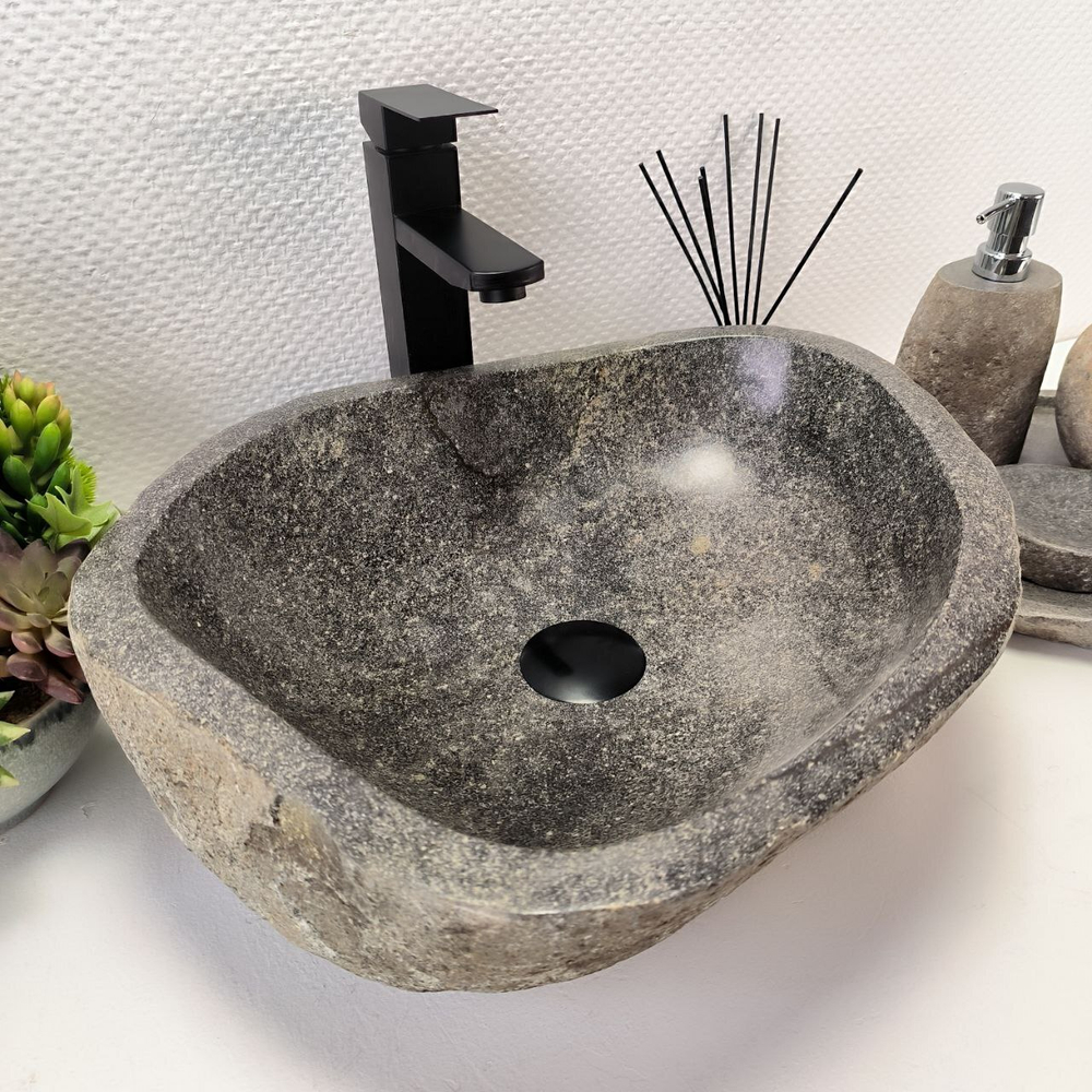 Раковина из речного камня RS-63860 (45*40*14) 0121